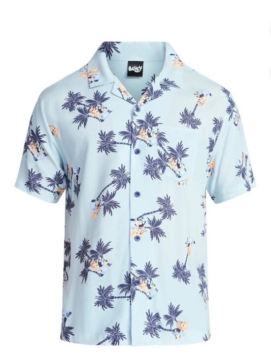 Other - Bluey Men's and Big Men's Graphic Button-Up Shirt